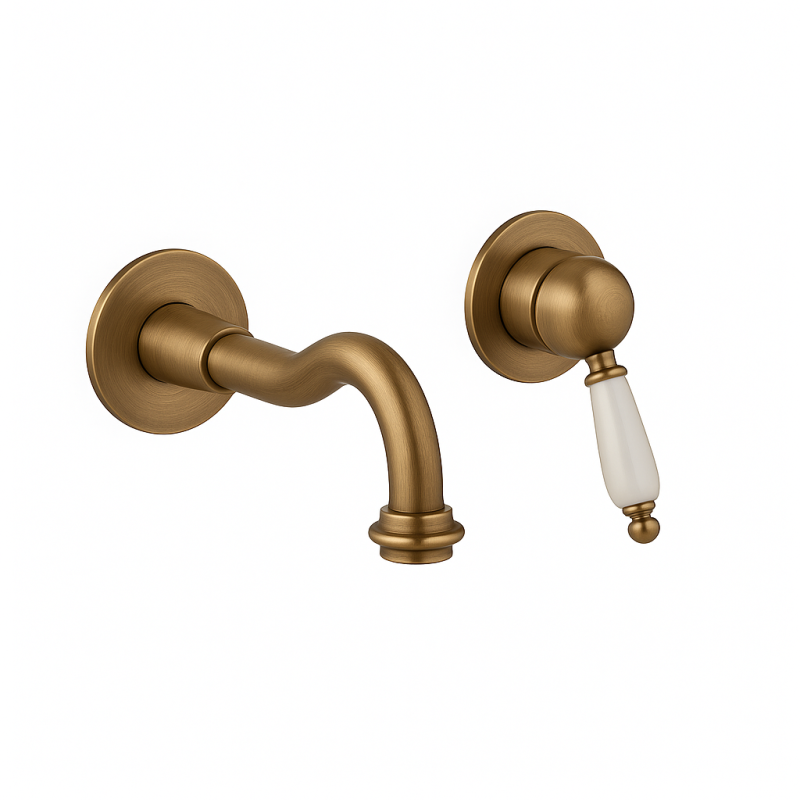 PB νοσταλγική εντοιχισμένη μπαταρία νιπτήρα Vintage στόμιο 21cm Μπρονζέ