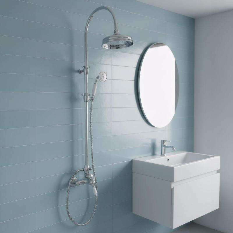 PB Νοσταλγικό σετ μίκτη ντους με κεφαλή βροχής χρώμιο