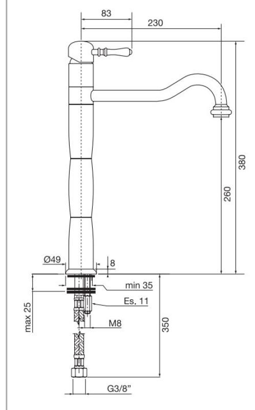 PB Classic Νοσταλγική κολώνα κουζίνας Χρώμιο 1208952920
