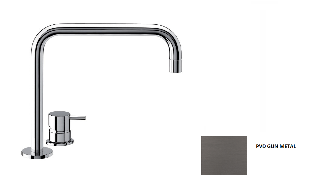 WaterEvolution Flow 2-οπών μπαταρία νιπτήρα Gun Metal T112HGME