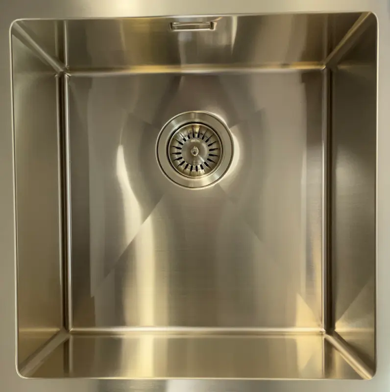 Αουσμάν Μόζελ ανοξείδωτος νεροχύτης χρυσού χρώματος PVD gold 50x40 για υποκατασκευή, επίπεδη κατασκευή και επιτοίχια κατασκευή 080921.