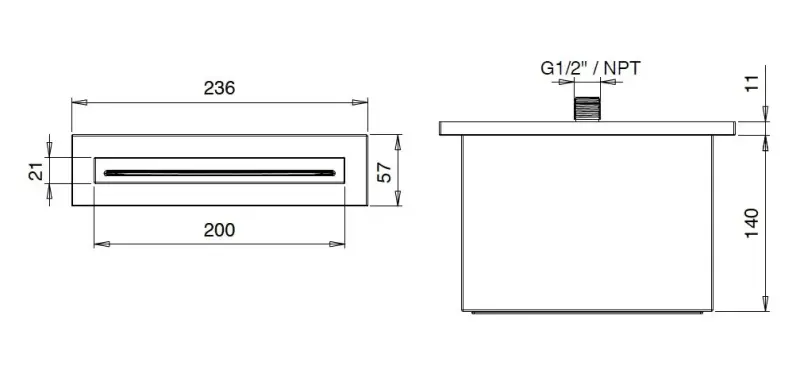 SB Square καταρράκτης στόμιο μαύρο ματ