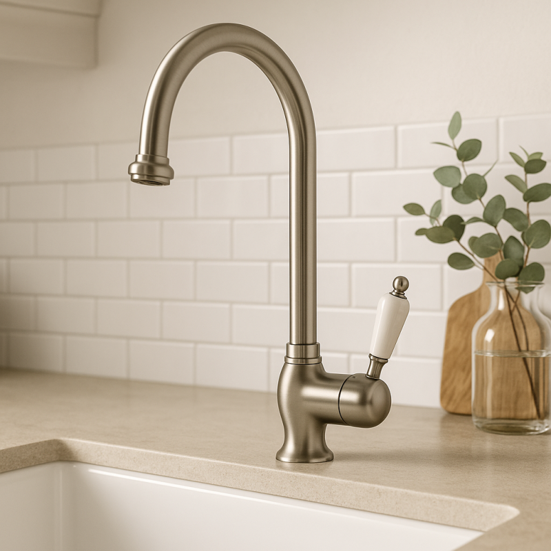 PB κλασική μπαταρία κουζίνας με μοχλό και περιστρεφόμενο ρουξούνι 200 mm ανοξείδωτο ατσάλι 1208953115