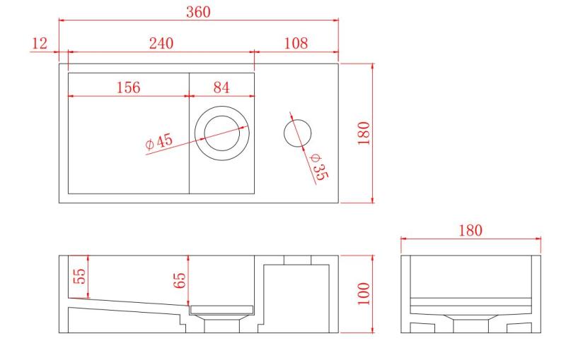 Solid-S Κρήνη από στερεό υλικό, διαστάσεων 36x18x10 εκ. (ΠxΒxΥ), μαύρο ματ με κάλυμμα 1208953168