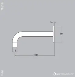 Waterevolution Flow μπανιέρα 15cm πλήρως Βουρτσισμένος Χαλκός T167115CPE