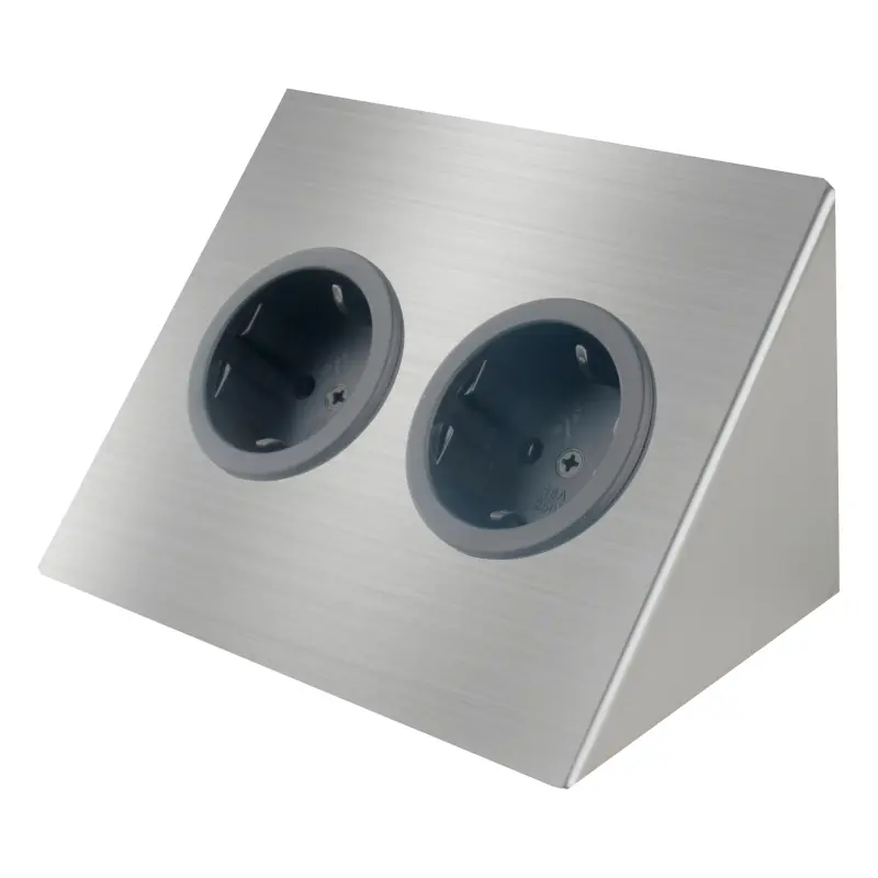 Indux Corner Ενεργειακή στήλη για οριζόντια τοποθέτηση με 2 πρίζες με γείωση από ανοξείδωτο χάλυβα 1208953211