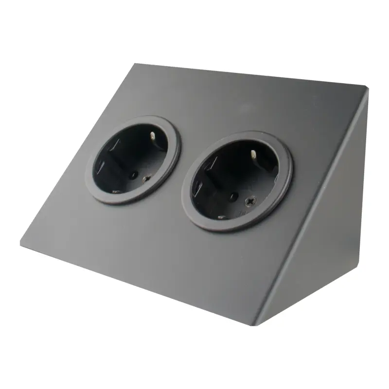 Indux Corner Ενεργειακή στήλη για οριζόντια τοποθέτηση με 2 πρίζες με γείωση Μαύρο 1208953212