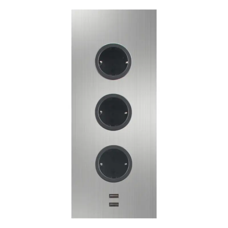 Indux Corner Ενεργειακή στήλη με 3 πρίζες Γείωση και διπλός φορτιστής USB-A&amp;C από ανοξείδωτο ατσάλι 1208953216