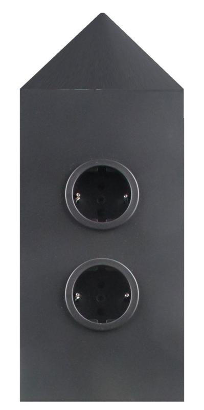 Indux Corner Ενεργειακή στήλη με 2 πρίζες Γείωση Γωνία Μαύρο 1208953221