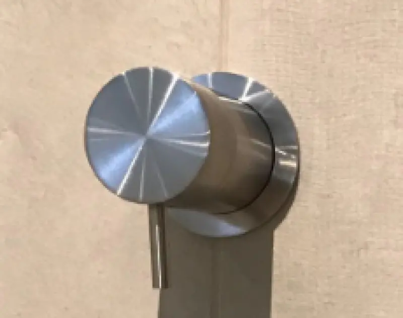 WaterEvolution Flow εντοιχισμένος 2-δρόμων εκτροπέας βουρτσισμένου ορείχαλκου με στρογγυλή ροζέτα T1482RLE