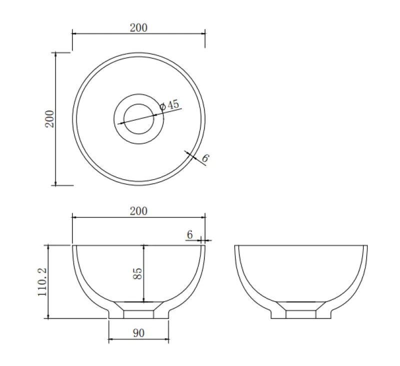 Νιπτήρας Solid S μικρού μεγέθους από Solid Surface, στρογγυλός, 20 x 20 x 11 cm, ματ λευκό, 1208953267