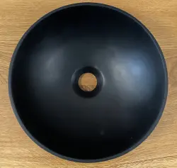 Νιπτήρας Solid S μικρού μεγέθους από Solid Surface, στρογγυλός, 30 x 30 x 11 cm, μαύρος ματ, 1208953271