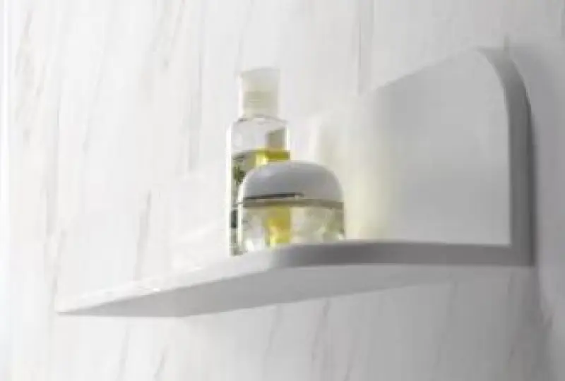 Solid-S Planchet Καλάθι ντους από στερεό υλικό, λευκό ματ, 90x12 εκ., με κρυφή βάση στήριξης 1208953448