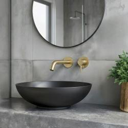 SB Round εντοιχισμένη βρύση νιπτήρα από βουρτσισμένο ορείχαλκο PVD 162mm