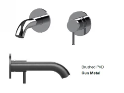 SB Round εντοιχισμένη μπαταρία νιπτήρα gun metal PVD 102mm