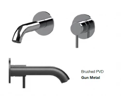 SB Round εντοιχισμένη μπαταρία νιπτήρα gun metal PVD 132mm