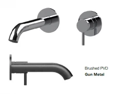 SB Round εντοιχισμένη μπαταρία νιπτήρα gun metal PVD 162mm