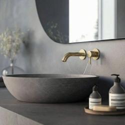 SB Round 316 εντοιχιζόμενη μπαταρία νιπτήρα Βουρτσισμένος Ορείχαλκος PVD 102mm