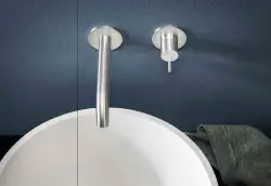 SB Round 316 εντοιχιζόμενη μπαταρία νιπτήρα Gun Metal PVD 132mm