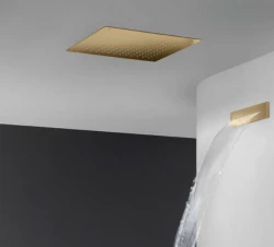 SB Square εντοιχισμένη κεφαλή ντους βροχής 500x500mm Βουρτσισμένος Ορείχαλκος PVD