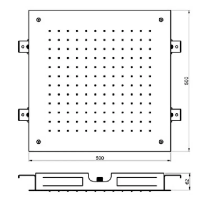 SB Square εντοιχισμένη κεφαλή ντους βροχής 500x500mm Βουρτσισμένος Ορείχαλκος PVD