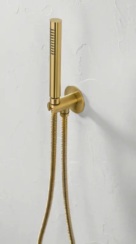 SB Rubinetterie 316 σετ χειροκίνητου ντους με σωλήνα και γάντζο τοποθέτησης βουρτσισμένος ορείχαλκος PVD 1208953547