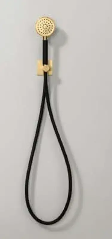 SB Rubinetterie Universale σετ χειροκίνητου ντους με σωλήνα και άγκιστρο τοίχου, βουρτσισμένο ορείχαλκο χρυσό PVD 1208953551