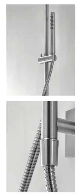 SB 316 Τετράγωνη σετ ράβδου ολίσθησης με χειροκίνητο ντους και σωλήνα ντους από ανοξείδωτο χάλυβα