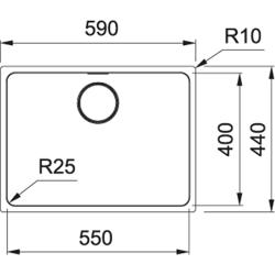 Φράνκε Μύθος MYX 110.55 ανοξείδωτος νεροχύτης 55x40εκ υποκατασκευή 122.0638.200