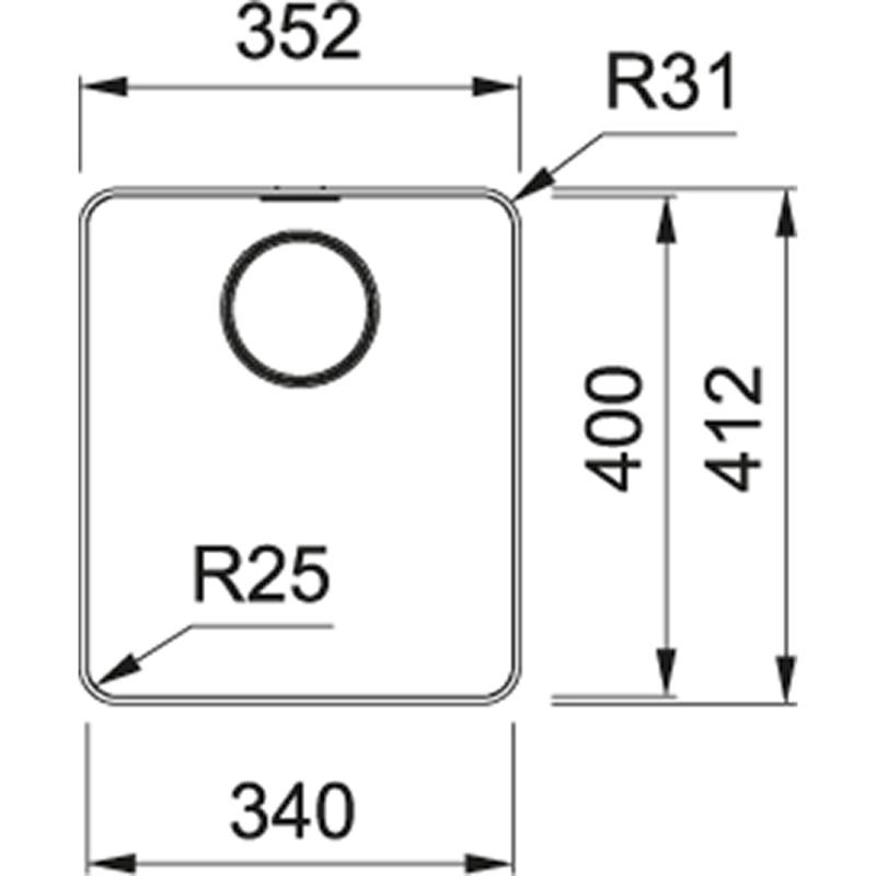 Φράνκε Μύθος MYX 210.34 ανοξείδωτος νεροχύτης 34x40 εκ. εντοιχισμένος 127.0638.274