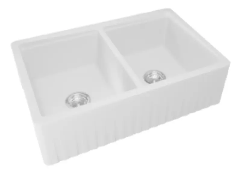 GraniteMy Παράδοση παραδοσιακός διπλός νεροχύτης 2 όψεων από γρανίτη 80x50cm λευκός επιτραπέζιος, υποκατασκευή και επίπεδη κατασκευή 1208953698