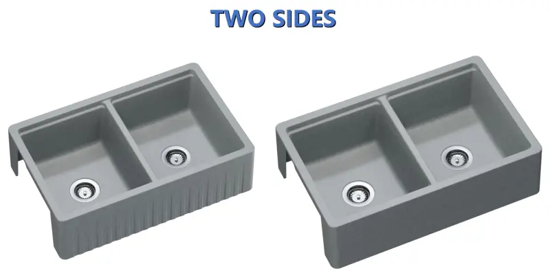 GraniteMy Παράδοση παραδοσιακός διπλός νεροχύτης 2 όψεων από γρανίτη 80x50cm λευκός επιτραπέζιος, υποκατασκευή και επίπεδη κατασκευή 1208953698