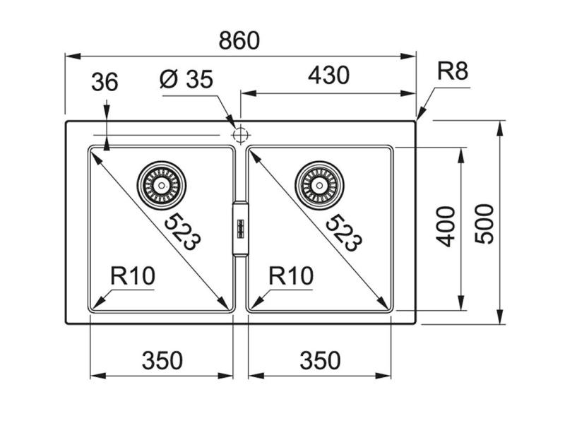 Franke Sirius 2 S2D 620 πλαστικό διπλό νεροχύτη μαύρο επιφάνειας 143.0634.552