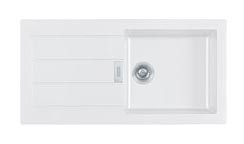 Franke Sirius 2 S2D 611 πλαστικός νεροχύτης με στραγγιστήρα λευκός επιδαπέδιος 100x50 143.0634.551