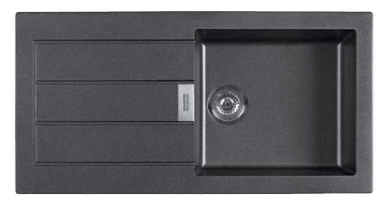 Franke Sirius 2 S2D 611 πλαστικός νεροχύτης με στάντ αποστράγγισης μαύρος επιφάνειας 100x50 143.0634.480