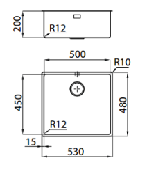 Foster L45 Ειδικό 45cm μήκος ανοξείδωτο νεροχύτης 50 x 45 cm Υποστρώμα 1208953724