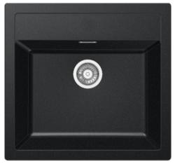 Franke Sirius 2 S2D 610.50 πλαστικός μαύρος νεροχύτης 56x53cm επιφάνειας με οπή για βρύση 114.0271.940