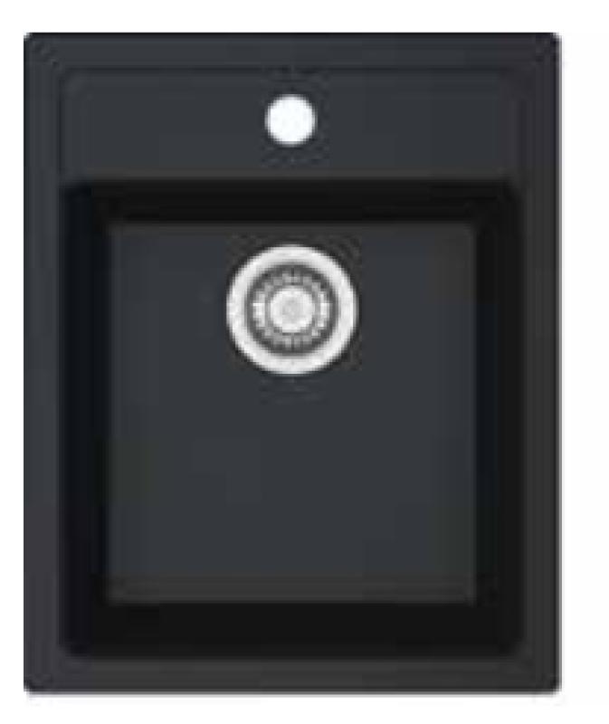 Franke Sirius 2 S2D 610.40 πλαστικός μαύρος νεροχύτης 43x53 εκατοστά επιφάνειας με οπή για βρύση 114.0568.053