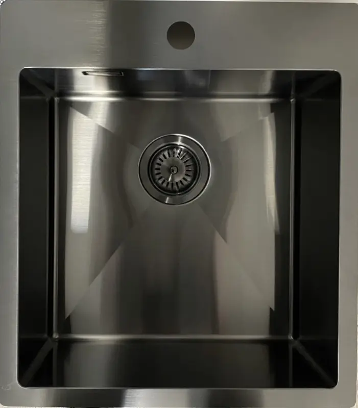 Αουσμάν Βέζερ ανοξείδωτος νεροχύτης ανθρακί χρώμα PVD Gun Metal 45x51 με οπή για μπαταρία ενσωματωμένος, επίπεδης κατασκευής και επιφανειακής κατασκευής 067120