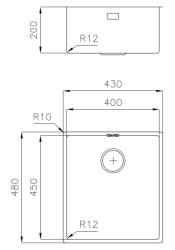 Foster L45 Ειδικό 45cm μήκος Ανοξείδωτο Νεροχύτης 40 x 45 cm Βάση 1208953742