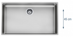Foster L45 Ειδική 45 cm μακρύς ανοξείδωτος χάλυβας Μεγάλος Νεροχύτης 80 x 45 cm Εντοιχισμένος 1208953743