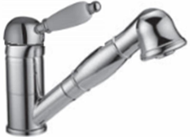 PB Νεροχύτης κουζίνας με ρετρό ύφος, χαμηλός με αποσπώμενο ντους χεριών, χρώμιο 1208953752