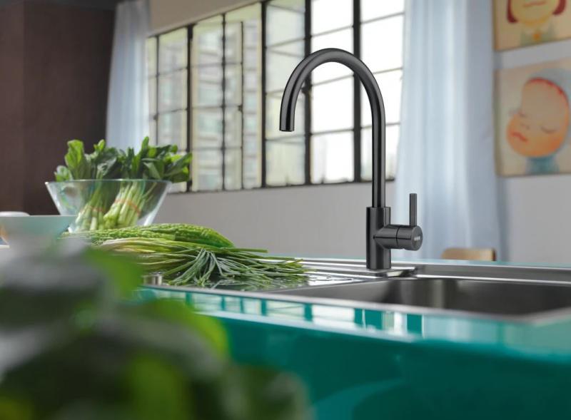 Φράνκε Κουζινοβρύση Eos Neo περιστρεφόμενη έξοδος βουρτσισμένο μαύρο 115.0613.590