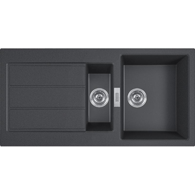 Franke Sirius 2 S2D 651 μαύρο πλαστικό 1,5 μισό νεροχύτη με στάγδην οικοδομή 100x50 143.0634.554