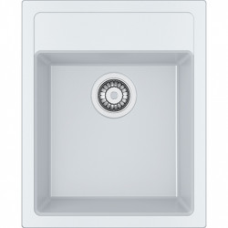 Franke Sirius 2 S2D 610.40 λευκός πλαστικός νεροχύτης 43x53cm επιφάνειας με οπή για βρύση 114.0568.054