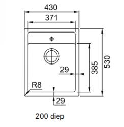 Franke Sirius 2 S2D 610.40 λευκός πλαστικός νεροχύτης 43x53cm επιφάνειας με οπή για βρύση 114.0568.054