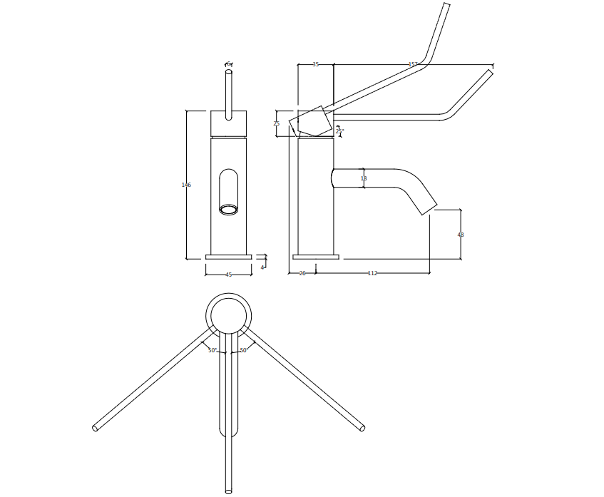 Waterevolution Flow μπαταρία νιπτήρα incl. click plug RVS T111IE