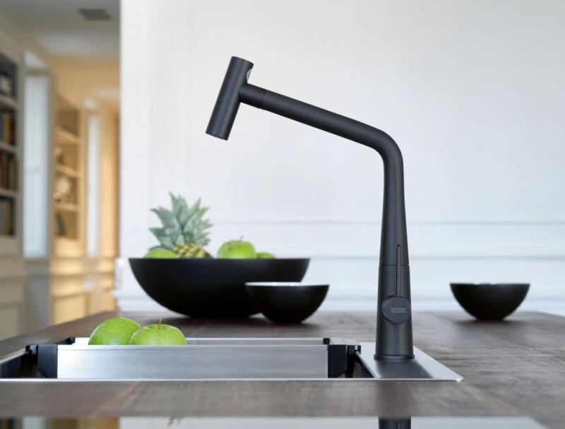 Φράνκε Icon Μπαταρία κουζίνας ματ μαύρο με επεκτάσιμο στόμιο 115.0625.190