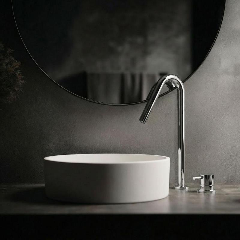 Waterevolution Flow Μονόχειρη βρύση νιπτήρα χρώμιο με υψηλή V 120mm έξοδο T1122V01