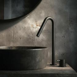 Waterevolution Flow Μονόκρονη βρύση νιπτήρα μαύρη με ψηλό V 120mm έξοδο T1122VPR